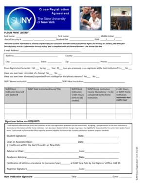 SUNY Cross-Registration Agreement