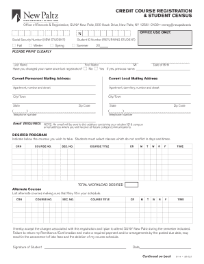 Credit Course Registration Form