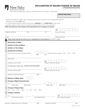 Declaration of Major Form