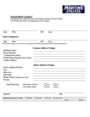 Campus Address Change Form