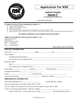 National Student Exchange Application