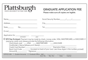 Graduate Application Fee Form