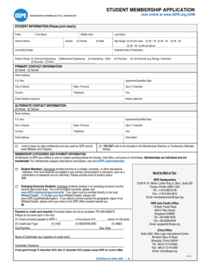 Student Membership Application
