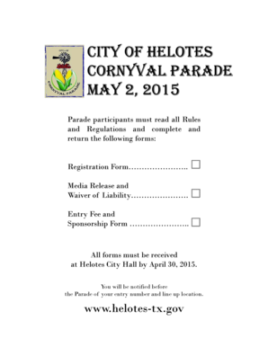 Note forms - Microsoft PowerPoint - Helotes Parade Packet 2015 Compatibility Mode - helotes-tx