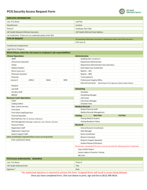 USF Health PCIS Security Access Request Form