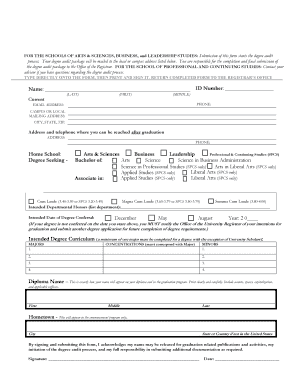 Undergraduate Degree Application