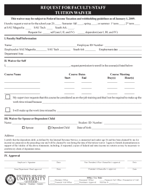 Faculty/Staff Tuition Waiver Request