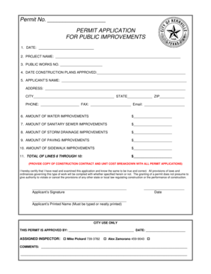 Filled check sample - Public Improvements Permit Form - Kerrville - kerrville