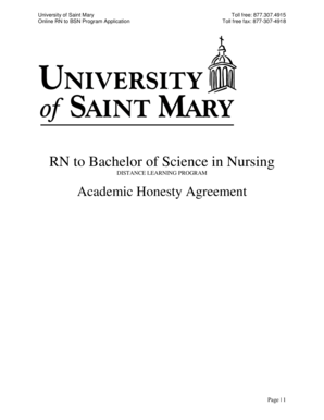 University of Saint Mary Academic Honesty Agreement