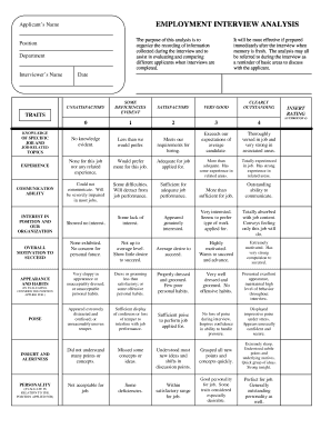 Employment Interview Analysis Form