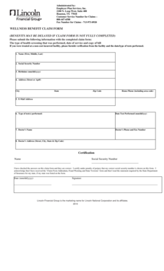 Wellness Benefit Claim Form