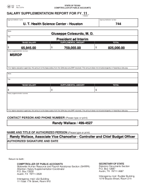 Texas Salary Supplementation Report