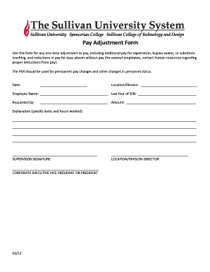 Pay Adjustment Form