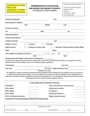 Undergraduate Application for Degree