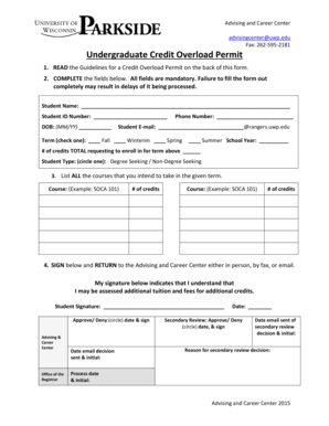 Undergraduate Credit Overload Permit
