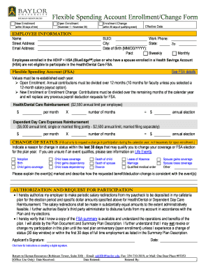Flexible Spending Account Enrollment Form