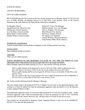 Grady hospital letterhead - BE IT KNOWN that the City Council of the City of Lake Jackson met on Monday August 25, 2014 at 630 - lakejackson-tx