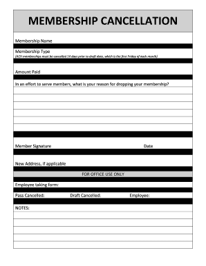 Party guest list template - MEMBERSHIP CANCELLATION - Lake Jackson TX