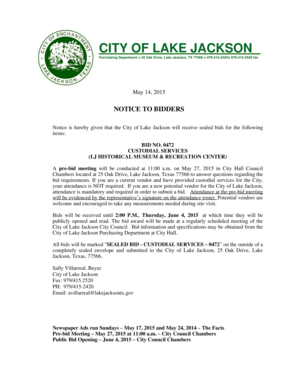 Notice is hereby given that the City of Lake Jackson will receive sealed bids for the following - lakejackson-tx