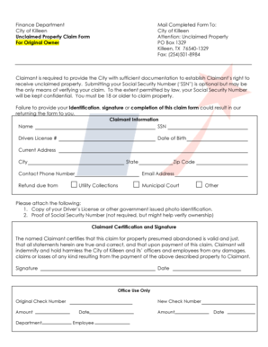 Greeting card template google docs - Finance Department Mail Completed Form To City of Killeen - killeentexas