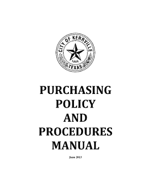 Nyc doe calendar - PURCHASING POLICY AND PROCEDURES MANUAL - Kerrville - kerrville