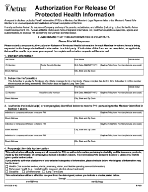 Authorization for Release of Protected Health Information