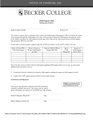 Child Support Paid Form