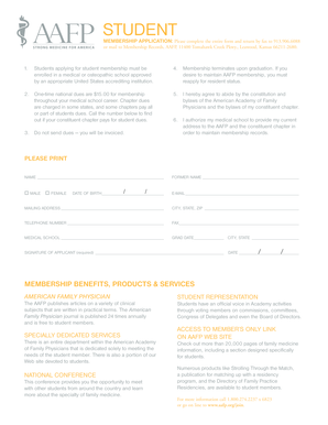 AAFP Student Membership Application