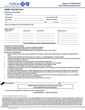 Request for Reimbursement Health Flexible Spending Account