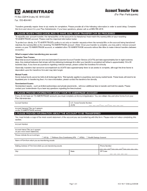 TD Ameritrade Account Transfer Form