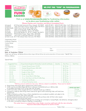 Krispy Kreme Fundraiser Order Form