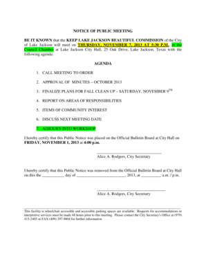 1099 r form example - of Lake Jackson will meet on THURSDAY, NOVEMBER 7, 2013 AT 530 P - lakejackson-tx