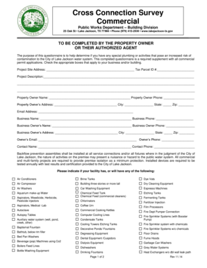 Commercial Cross Connection Survey