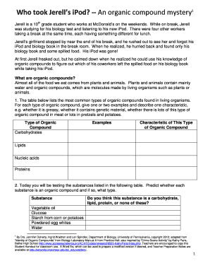 Organic Compound Mystery Lab