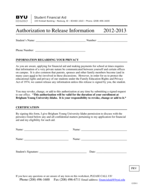 Authorization to Release Information