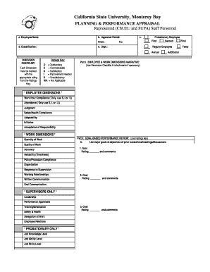 California State University Performance Appraisal Form