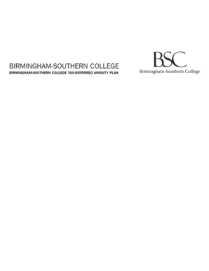 Birmingham-Southern College Tax-Deferred Annuity Plan Enrollment Form