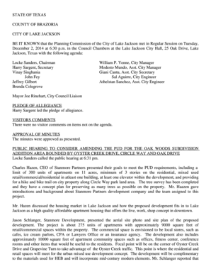 Bill template - BE IT KNOWN that the Planning Commission of the City of Lake Jackson met in Regular Session on Tuesday, - lakejackson-tx