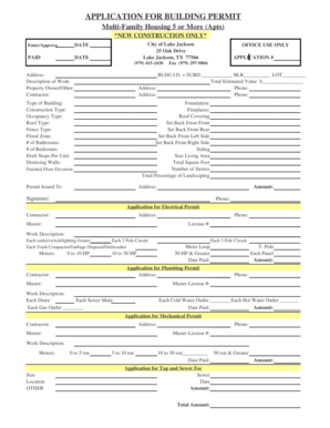 Lease contract sample - APPLICATION FOR BUILDING PERMIT - lakejackson-txgov