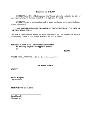 Account application form template - WHEREAS, due to an immediate need to repair a collapsed sewer main, the budget - lakejackson-tx