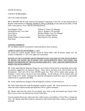 APPROVE MINUTES SEPTEMBER 11 2014 VISITOR COMMENTS - lakejackson-tx