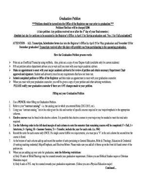 Biola University Graduation Petition
