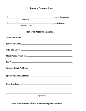 Sponsor Consent Form
