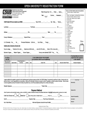 California State University Registration Form