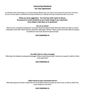 Apartment Living Standards Agreement