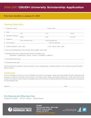 CSUDH University Scholarship Application
