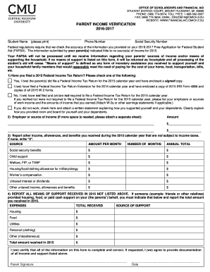 Parent Income Verification Form