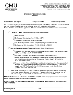 Citizenship Documentation Form