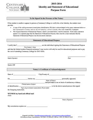 2015-2016 Statement of Educational Purpose Form