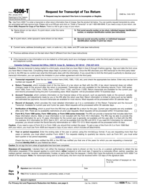 IRS Form 4506-T Request for Transcript of Tax Return